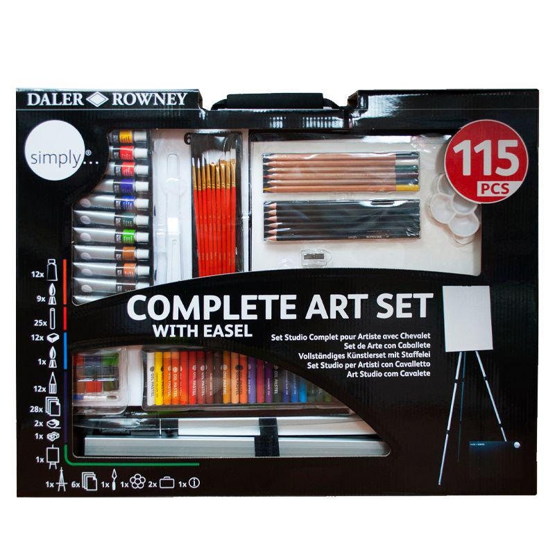 Daler-Rowney Simply Complete Art Set With Easel (115 Pcs) – ATALONDON