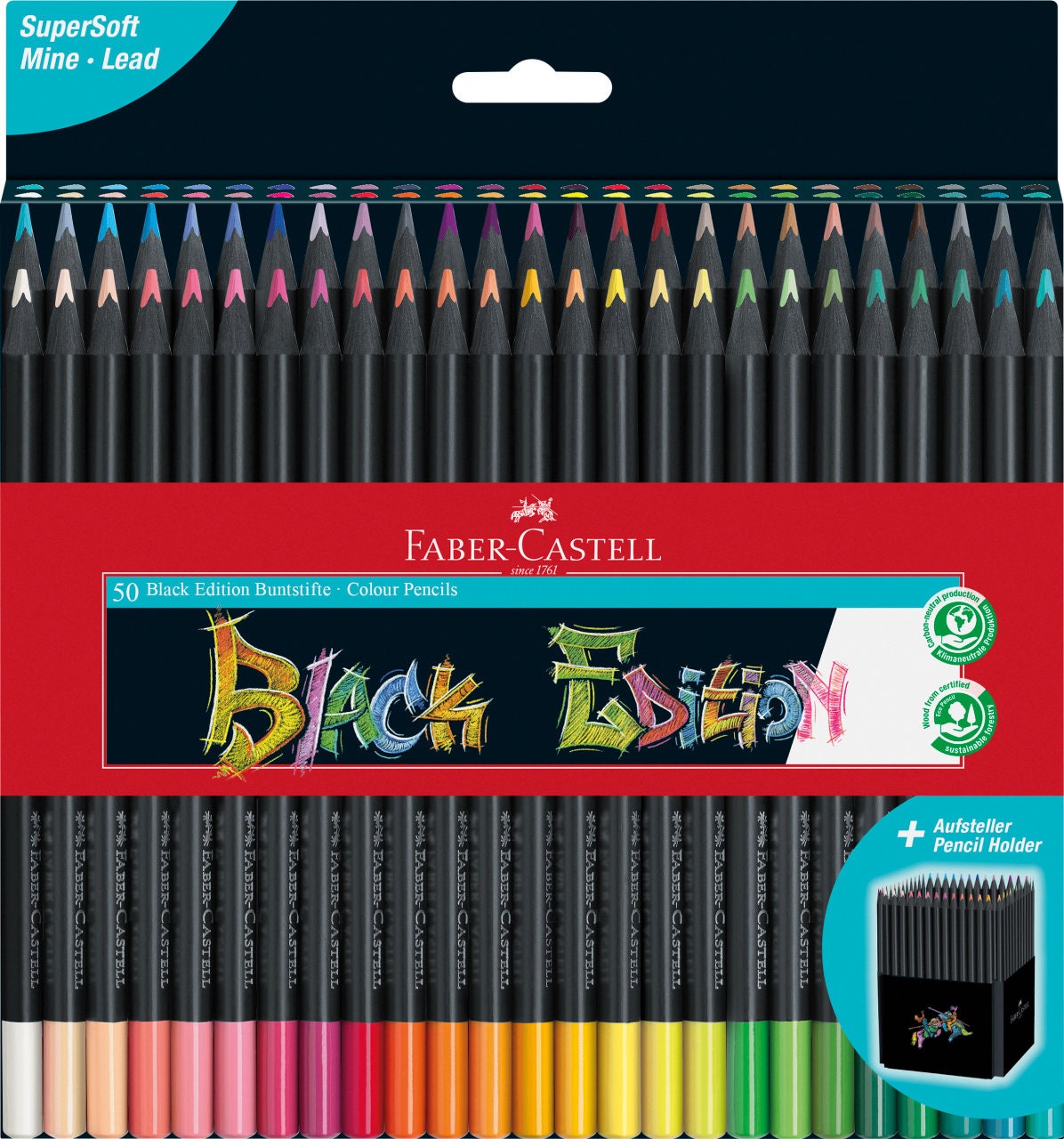 50 Faber Castell Black Edition Colored Pencils, Colored Pencils, -   Denmark