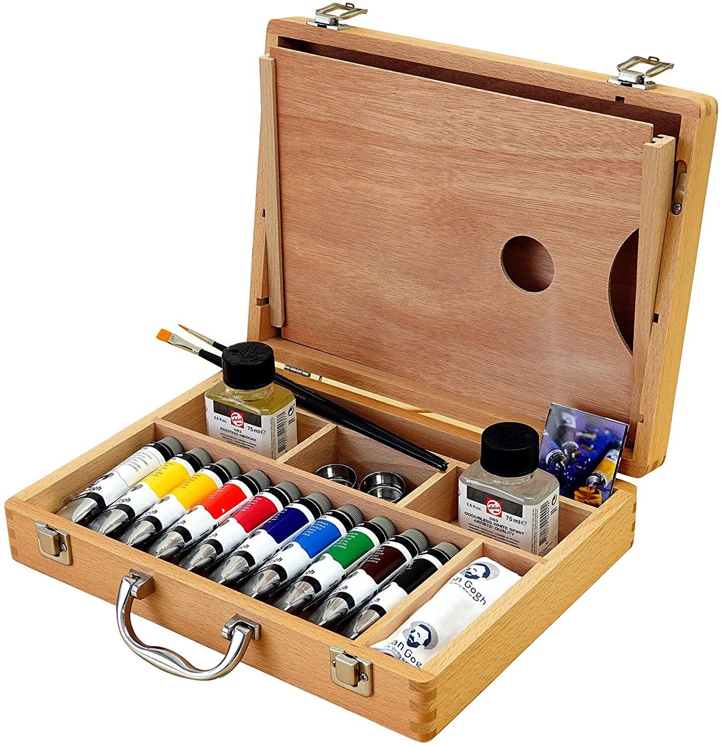 Van Gogh Oil Colour Wooden Box Set Basic with 10 Colours in 40ml Tube + Accessories 02840510