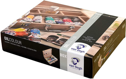 Van Gogh Oil Colour Wooden Box Set Basic with 10 Colours in 40ml Tube + Accessories 02840510